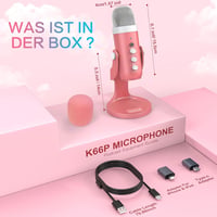 Zealsound K66 USB kondenzátormikrofon - pink 7