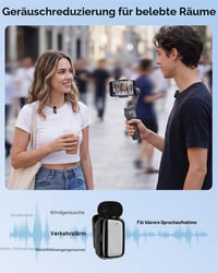 zealsound M6 Mini vezeték nélküli lavalier mikrofon iPhone és Android készülékekhez, 100 m hatótáv 3