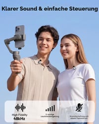 zealsound M6 Mini vezeték nélküli lavalier mikrofon iPhone és Android készülékekhez, 100 m hatótáv 2