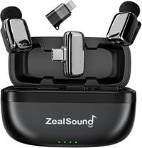 zealsound M6 Mini vezeték nélküli lavalier mikrofon iPhone és Android készülékekhez, 100 m hatótáv 1