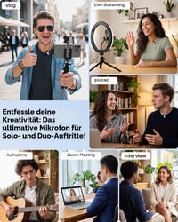 zealsound M6 Mini vezeték nélküli lavalier mikrofon iPhone és Android készülékekhez, 100 m hatótáv 9