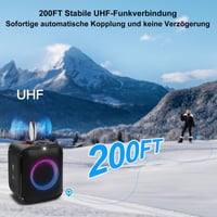 Bezdrôtová mikrofónová súprava Zealsound UHF, 2 kovové mikrofóny, dosah 60 m, karaoke, svadba, DJ, párty, 6,35 mm prijímač a 3,5 mm konektor 4