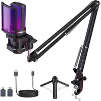 zealsound USB Gaming Mikrofon PC Mac iPhone RGB LED Némító Funkcióval 2 Adapter Állvánnyal 1