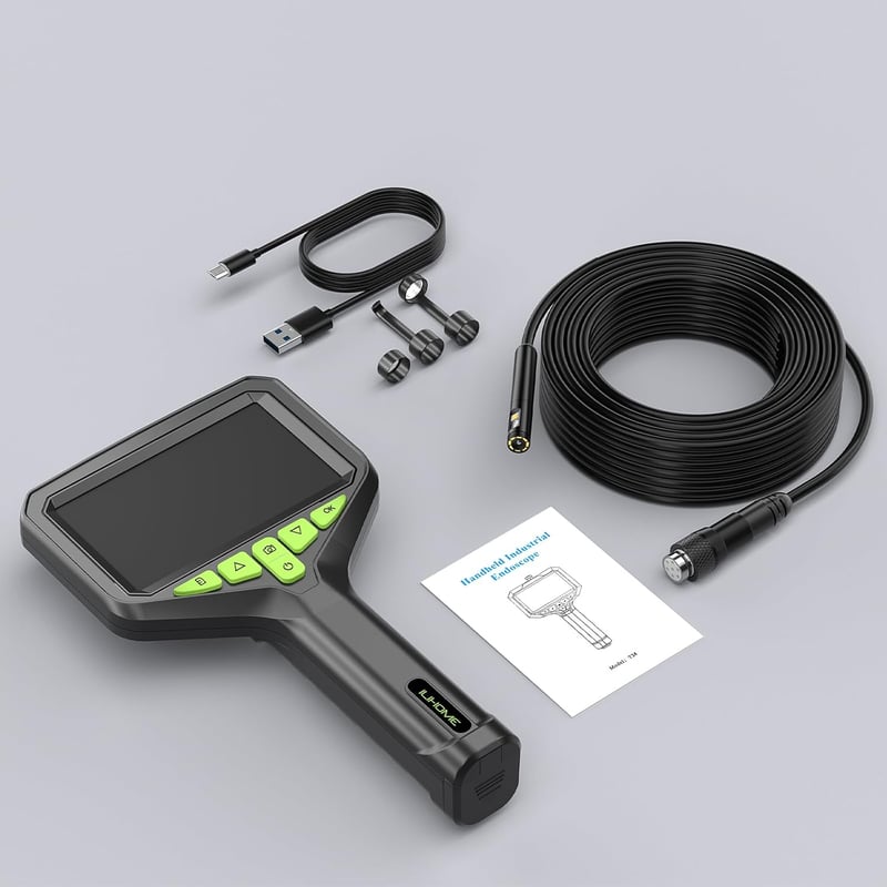 Zealtron Z34 Endoszkóp Kamera 4,3" IPS Kijelzővel, 10m Kábel, Tripla Lencse, 1080P HD Felbontás, IP68 Vízálló, Csőkamera Autófókusszal