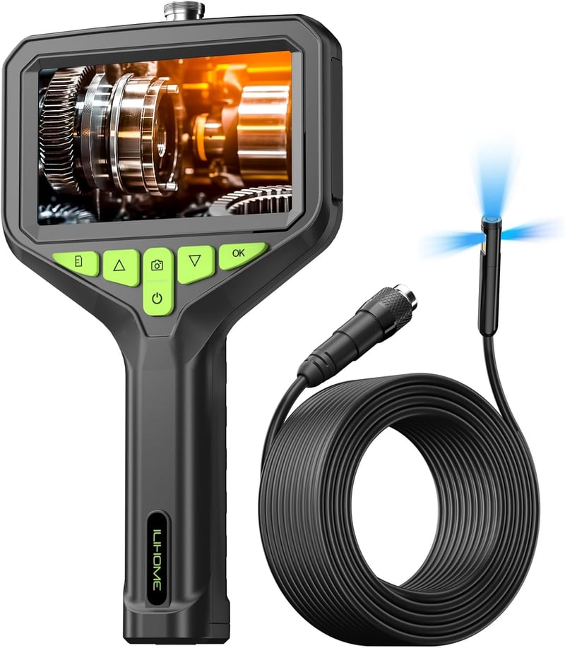 Zealtron Z34 Endoszkóp Kamera 4,3" IPS Kijelzővel, 10m Kábel, Tripla Lencse, 1080P HD Felbontás, IP68 Vízálló, Csőkamera Autófókusszal