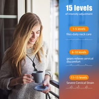 Zebbyee EMS Nyakmasszírozó Elektromos Készülék 3 Hőterápiával, 6 Program 15 Intenzitás Szint, Hordozható Limfadrenázs Masszázs 4