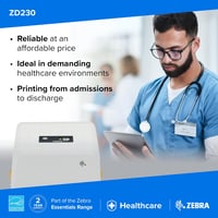 Zebra Technologies ZD230 4 hüvelykes asztali hőátíírásos címkenyomtató USB Wi-Fi Bluetooth logisztikához raktárhoz kereskedelemhez egészségü 4