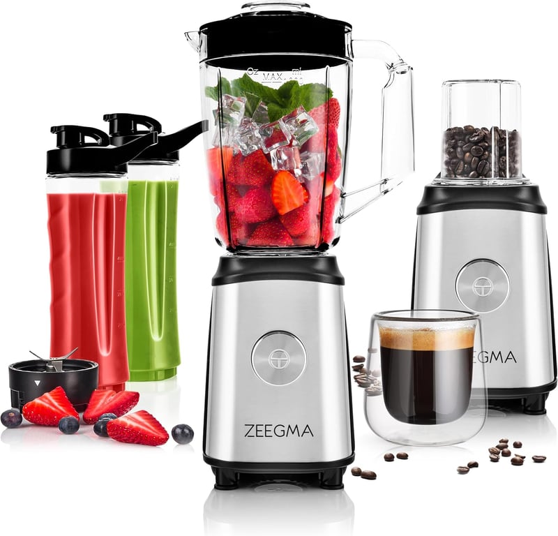 ZEEGMA 4az1-ben Multifunkciós Turmixgép 1050W Gyümölcscentrifuga Kávéőrlő Smoothie Készítő