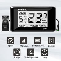 Zeekpowa C961 LCD Kijelző Bafang BBS01B BBS02B BBSHD Motorokhoz - 2,7" E-Bike Kerékpár Komputer 0-9 PAS UART Protokollal, Fekete 5