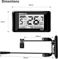 Zeekpowa C961 LCD Kijelző Bafang BBS01B BBS02B BBSHD Motorokhoz - 2,7" E-Bike Kerékpár Komputer 0-9 PAS UART Protokollal, Fekete 6