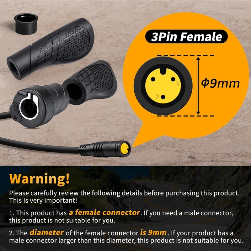 Zeekpowa Twist Throttle 3 Pin Bafang BBS01B BBS02B E-Bike Vezérlő 45cm Kábellel