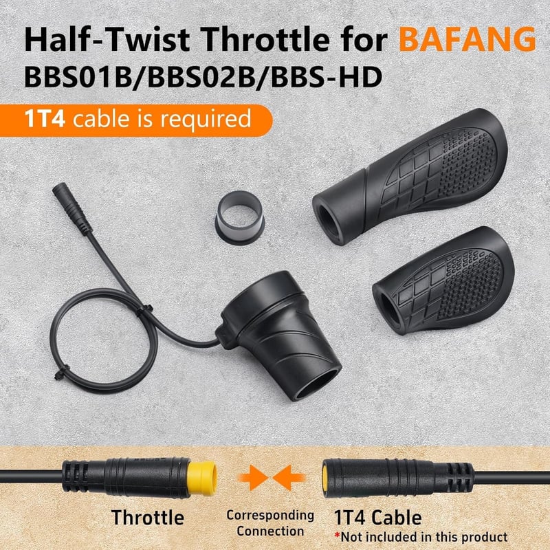 Zeekpowa Twist Throttle 3 Pin Bafang BBS01B BBS02B E-Bike Vezérlő 45cm Kábellel