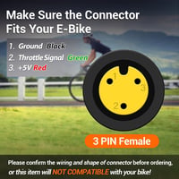 Zeekpowa Twist Throttle 3 Pin Bafang BBS01B BBS02B E-Bike Vezérlő 45cm Kábellel 3