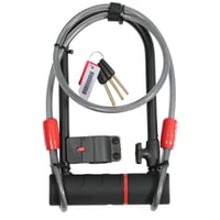 ZEFAL K-Traz U17 U-zámok na bicykel s oceľovým lankom, čierny, 115x230 mm, 120 cm lanko, pre elektrobicykle a kolobežky 1
