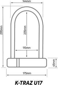 ZEFAL K-Traz U17 Kerékpárlakat Fekete 115x230mm Biztonsági Zár 3