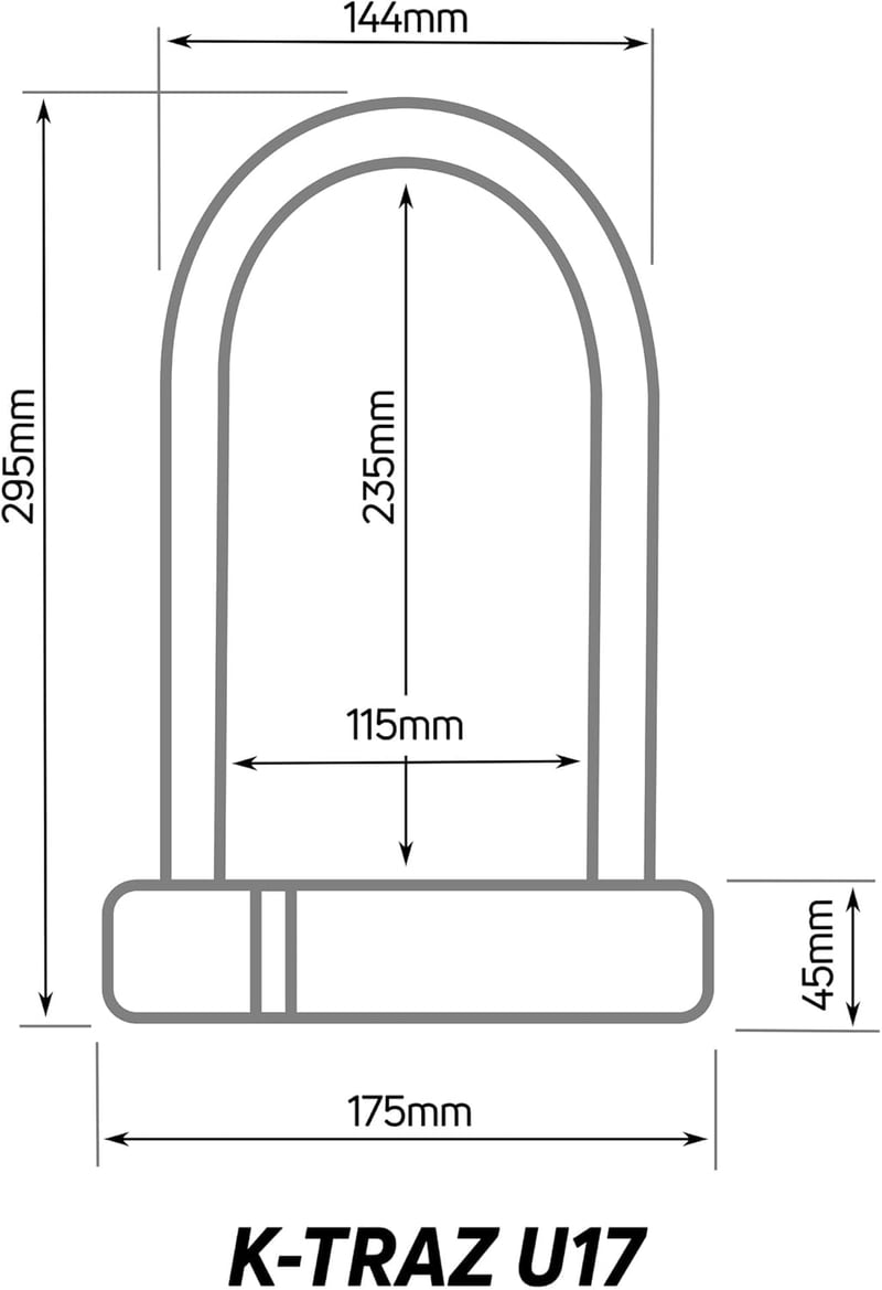 ZEFAL K-Traz U17 Kerékpárlakat Fekete 115x230mm Biztonsági Zár