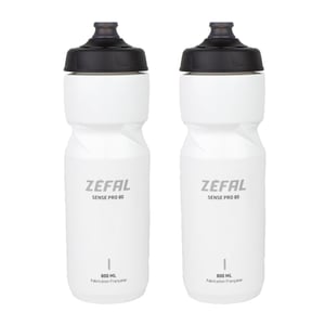 Cyklistická fľaša ZEFAL Sense Pro 80, 800 ml - sada 2 ks, biela, bez obsahu BPA, nepriepustná cyklistická fľaša na pitie