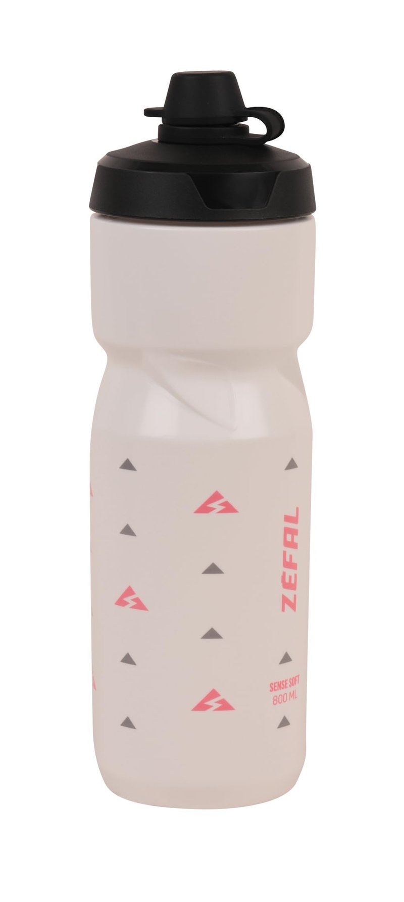 Bidon de ciclism Zéfal Sense Soft 80 No Mud – Sticlă sport fără BPA cu protecție pentru muștiuc, alb, 800 ml