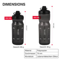 Bidon de ciclism Zéfal Sense Soft 80 No Mud – Sticlă sport fără BPA cu protecție pentru muștiuc, alb, 800 ml 3