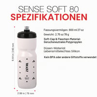 Cyklistická fľaša Zefal Sense Soft 800 ml biela, mäkká fľaša na vodu bez obsahu BPA 8