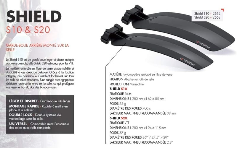ZEFAL Shield S20 fekete sárvédő 280mm kerékpárhoz - Black, 2.8 Zoll, Off-road