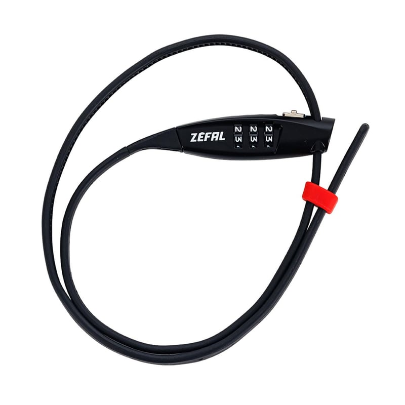 Lacăt cu cablu și cod ZEFAL ZIP3 XL pentru bicicletă – 70 cm – negru – ultraușor 100 g – antifurt pentru cască și motocicletă