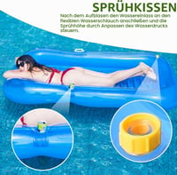 Piscină Gonflabilă pentru Plajă ZeiLaBang cu Pulverizator Încorporat, Insulă Plutitoare cu Suport pentru Băuturi pentru Adulți, Saltea Gonflabilă pentru Petreceri la Apă și Înot 4