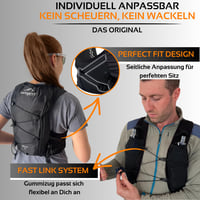 zeitgeist OUTDOOR Bežecká vesta pre mužov a ženy 4L, veľkosť XL, čierna, ultralahký bežecký batoh 260g, priedušný, hydratačný batoh 2