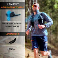 zeitgeist OUTDOOR Bežecká vesta pre mužov a ženy 4L, veľkosť XL, čierna, ultralahký bežecký batoh 260g, priedušný, hydratačný batoh 3