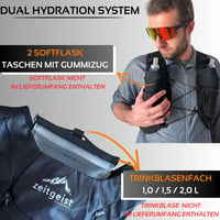 zeitgeist OUTDOOR Bežecká vesta pre mužov a ženy 4L, veľkosť XL, čierna, ultralahký bežecký batoh 260g, priedušný, hydratačný batoh 5