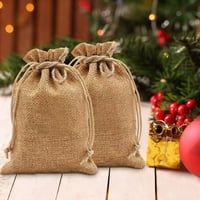 ZEIYKUJQ 30 db Juta Ajándéktáska 10x14 cm Húzózsinórral, Újrahasználható Zsákok Esküvőhöz Ékszertartó 6
