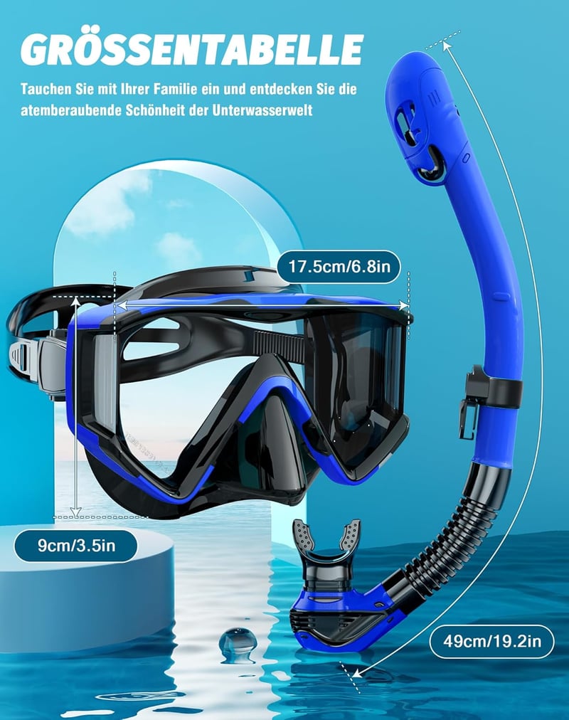 Zeligerstar Snorkel Szett Felnőtteknek - 3 Ablakos Maszk, Páramentesítő