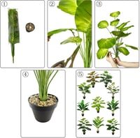 Zelihrdu Műpálmafa Fehér Cserépben - 75 cm Trópusi Műnövény Hajlítható Ágakkal, Irodai, Otthoni Dekoráció, Vízálló, Könnyű 7