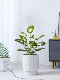 Zelihrdu Műpálmafa Fehér Cserépben - 75 cm Trópusi Műnövény Hajlítható Ágakkal, Irodai, Otthoni Dekoráció, Vízálló, Könnyű 3