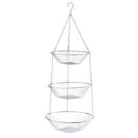 Zeller 27325 Závesný úložný košík, 3 priehradky, pochrómovaný kovový organizér do kúpeľne, priemer 25,5 cm x výška 72 cm 2