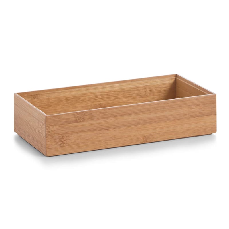 Zeller Present 13333 Bambusový organizér – 30 x 15 x 7 cm, úložný box z prírodného bambusu