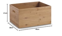 Zeller Present 13342 Bambusový úložný box veľkosť L, 40x30x21 cm, 25,2 litrový organizér z prírodného materiálu do domácnosti 4