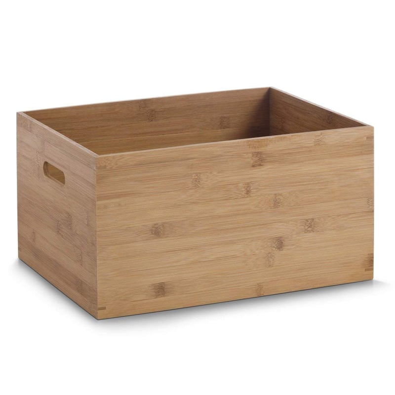 Zeller Present 13342 Bambusový úložný box veľkosť L, 40x30x21 cm, 25,2 litrový organizér z prírodného materiálu do domácnosti