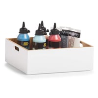 Cutie de depozitare din bambus Zeller Present, albă – 30 x 27 x 10,5 cm, coș organizator pentru casă 2