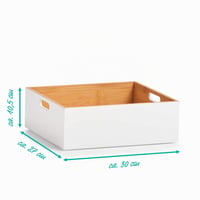 Cutie de depozitare din bambus Zeller Present, albă – 30 x 27 x 10,5 cm, coș organizator pentru casă 8