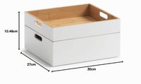 Cutie de depozitare din bambus Zeller Present, albă – 30 x 27 x 10,5 cm, coș organizator pentru casă 9