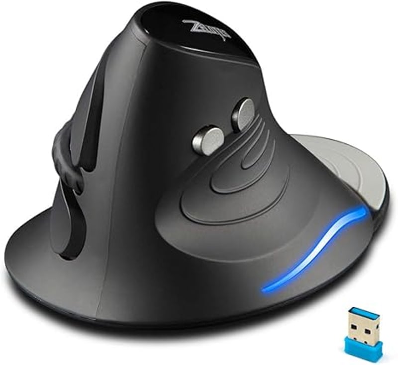 Zelotes ergonomikus vezeték nélküli egér, 2400 DPI, 6 gomb, csuklótámasszal