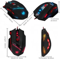 Zelotes T90 Gaming Egér 9200 DPI 8 Gomb LED Világítás Profi Gamer - black 6