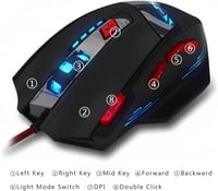 Zelotes T90 Gaming Egér 9200 DPI 8 Gomb LED Világítás Profi Gamer - black 2