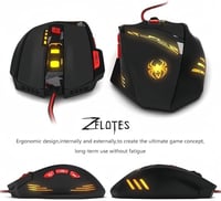 Zelotes T90 Gaming Egér 9200 DPI 8 Gomb LED Világítás Profi Gamer - black 7