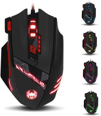Zelotes T90 Gaming Egér 9200 DPI 8 Gomb LED Világítás Profi Gamer - black 1