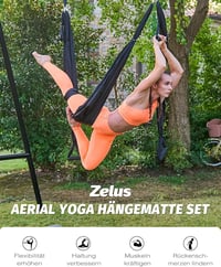 ZELUS Aerial Jóga Függőágy Szett - Nyújtó Heveder Rehabilitációhoz, Pilateshez, Baletthez - Rugalmas Stretching Pánt Spárgához és Gimnasztik 2