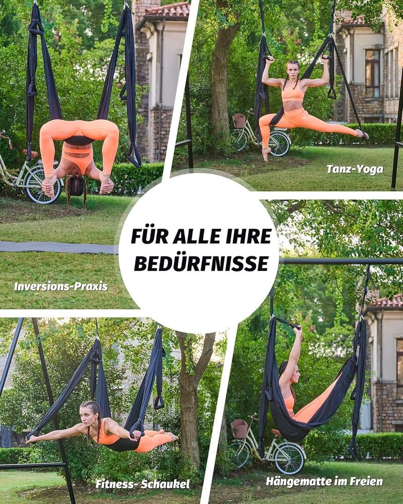 ZELUS Aerial Jóga Függőágy Szett - Nyújtó Heveder Rehabilitációhoz, Pilateshez, Baletthez - Rugalmas Stretching Pánt Spárgához és Gimnasztik