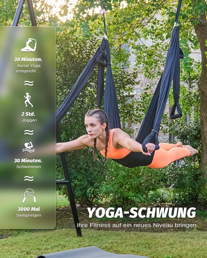 ZELUS Aerial Jóga Függőágy Szett - Nyújtó Heveder Rehabilitációhoz, Pilateshez, Baletthez - Rugalmas Stretching Pánt Spárgához és Gimnasztik