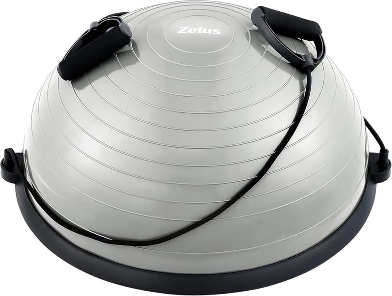 ZELUS Balance Ball Trainer csúszásmentes félgömb ellenállásos szalagokkal